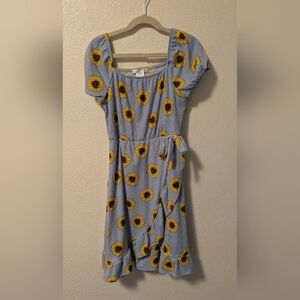 Source Unknown Blue Puff Sleeve Sundress